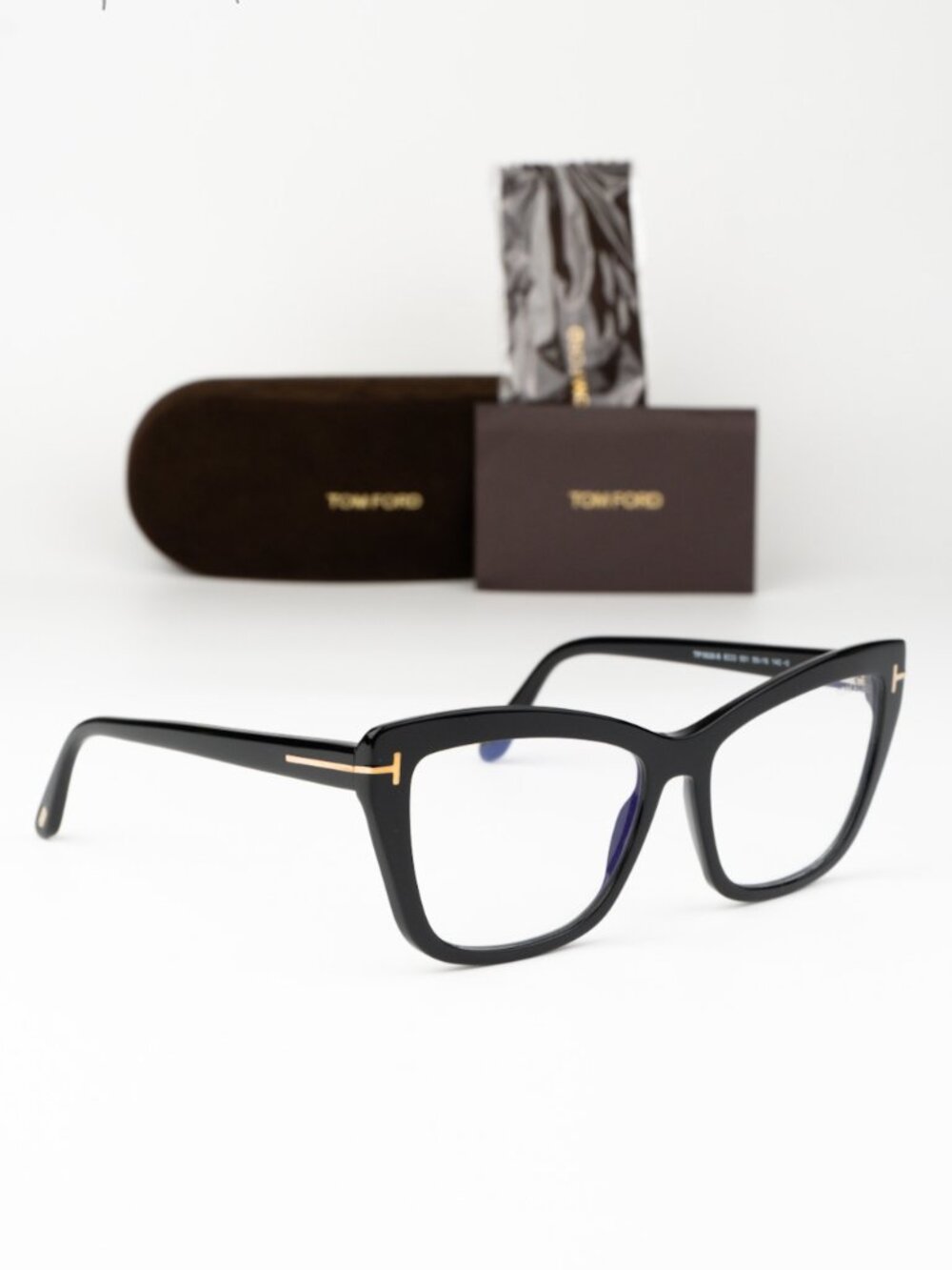 Tom Ford Women Eyeglasses Black Cat Eye FT5826-B 001 NEW AUTHENTIC